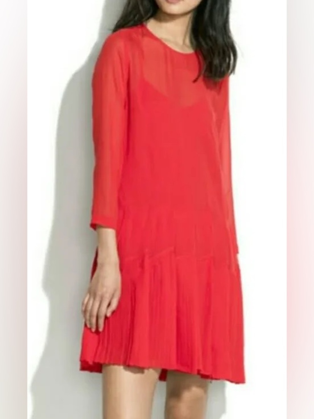 ❤️ Alexa Chung for Madewell size 2 sheer red silk dress